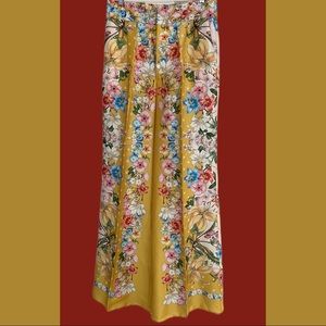 Zara (Europe) Satin Floral Pants - Tall